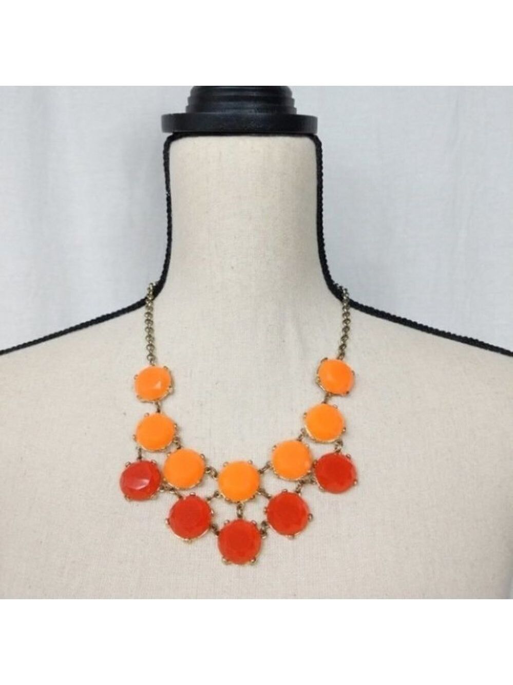 J. Crew Orange Circle Statement Necklace